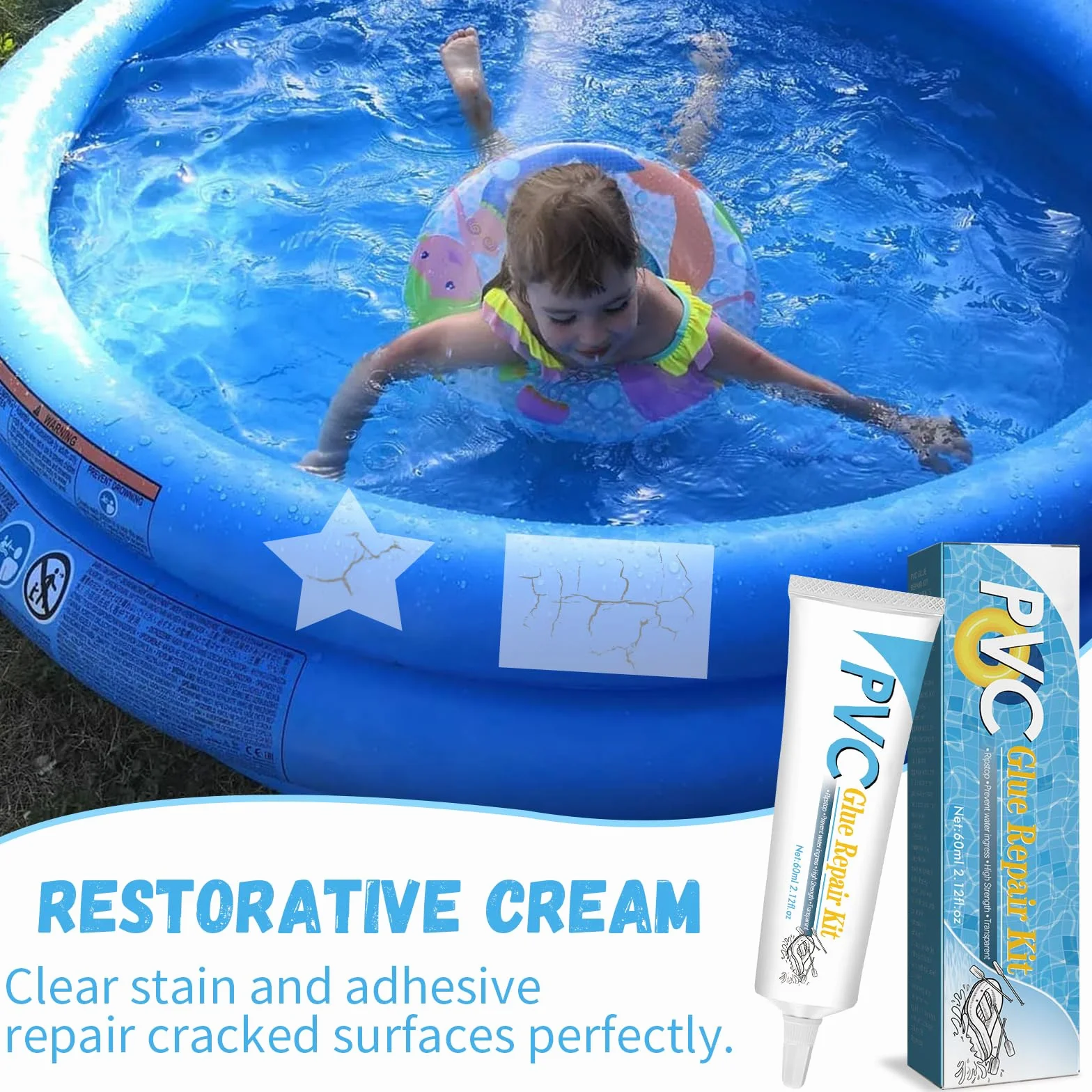 KOIROI Kit de Réparation de Piscine, Rustine Piscines, Réparation Spa Gonflable, Imperméable et Transparent