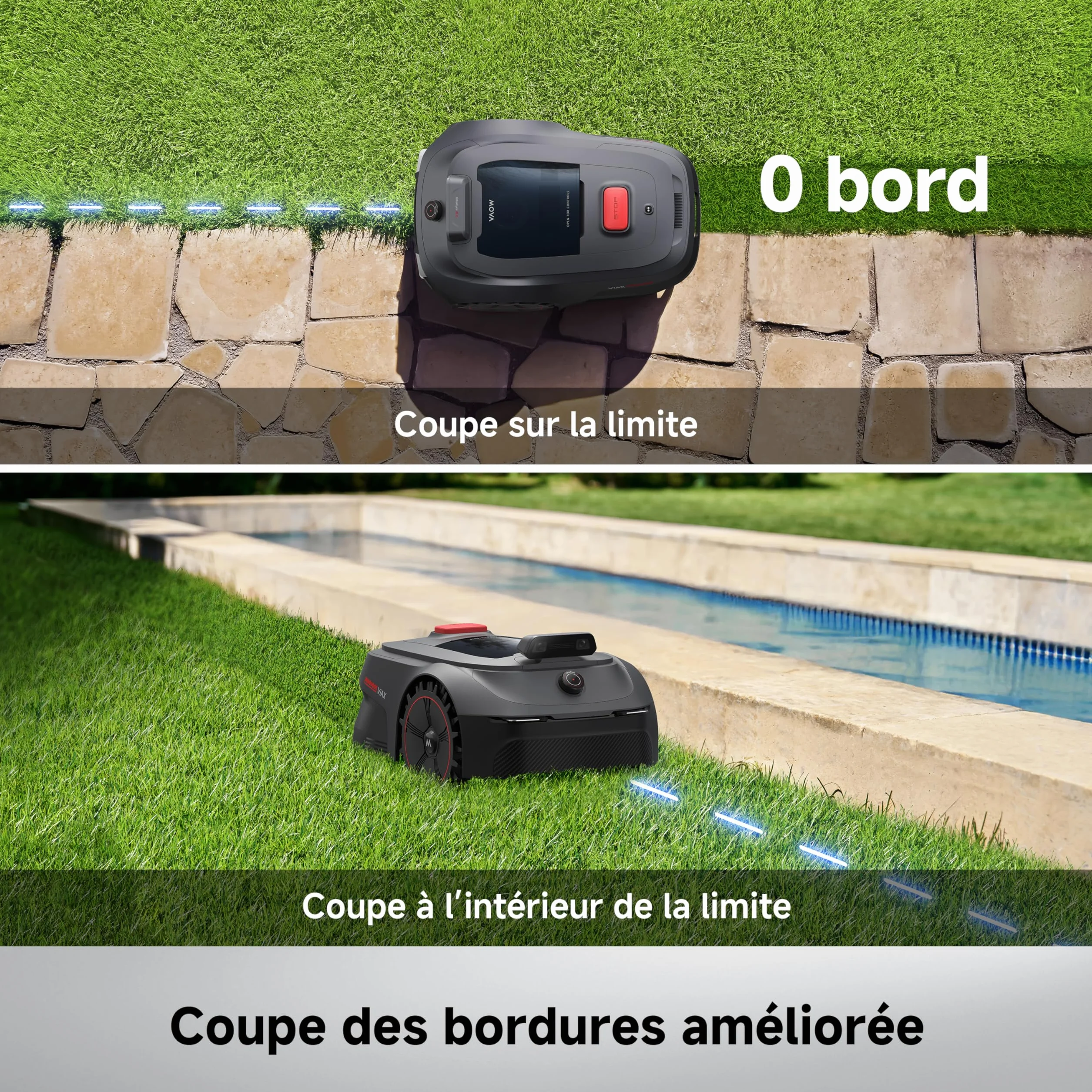 MOVA ViAX 500 Robot Tondeuse sans Fil 600 m² LiDAR 360° IA Double Vision