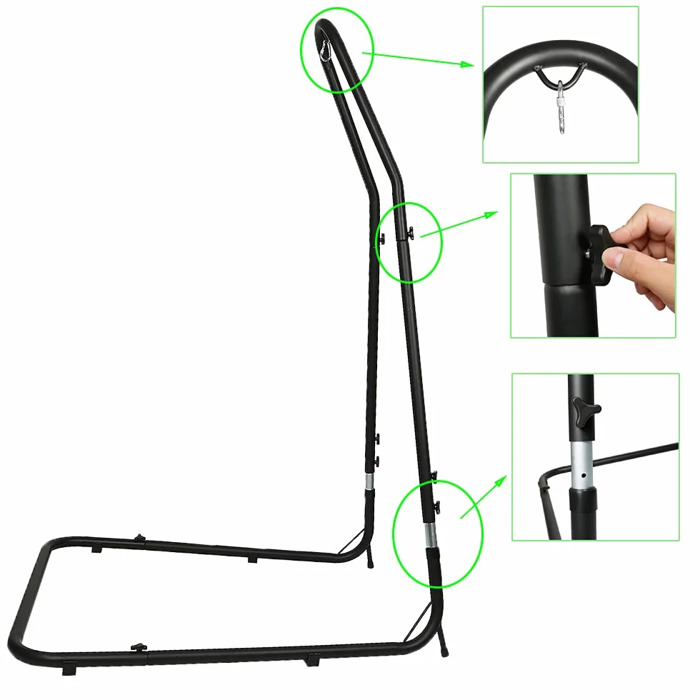 Support pour chaise suspendue autoportante en métal réglable en hauteur 200-250 cm 150 kg style L