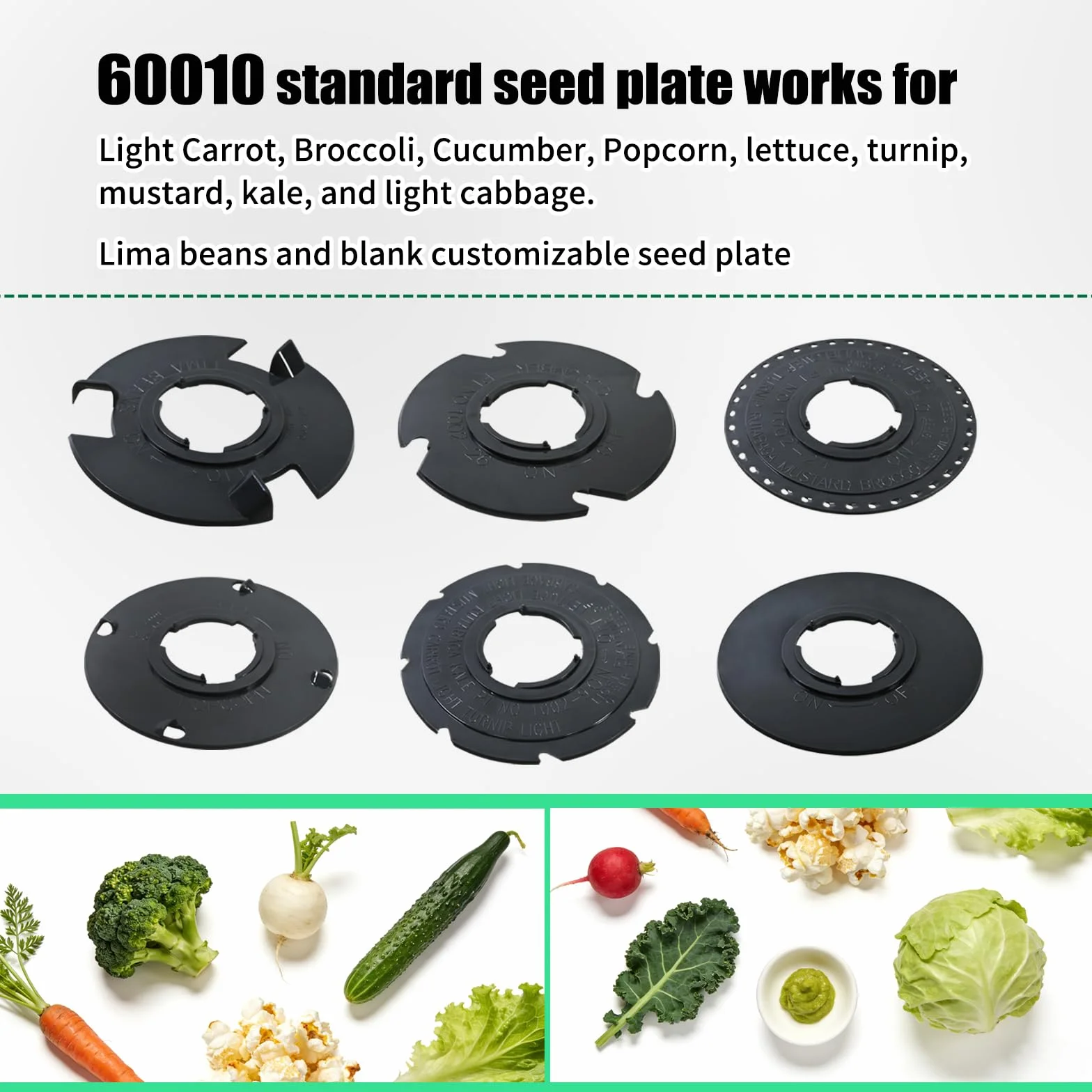EarthWay 60009 60010 plaques de semis pour jardin maïs doux radis poireau