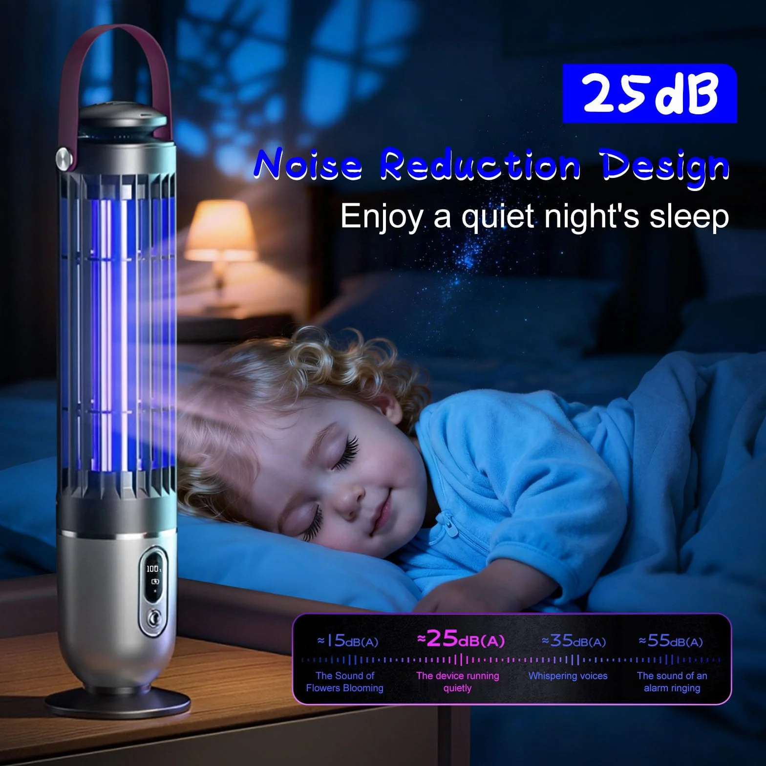 Lampe Anti-Moustique Exterieur Électrique LED 4 Modes Camping