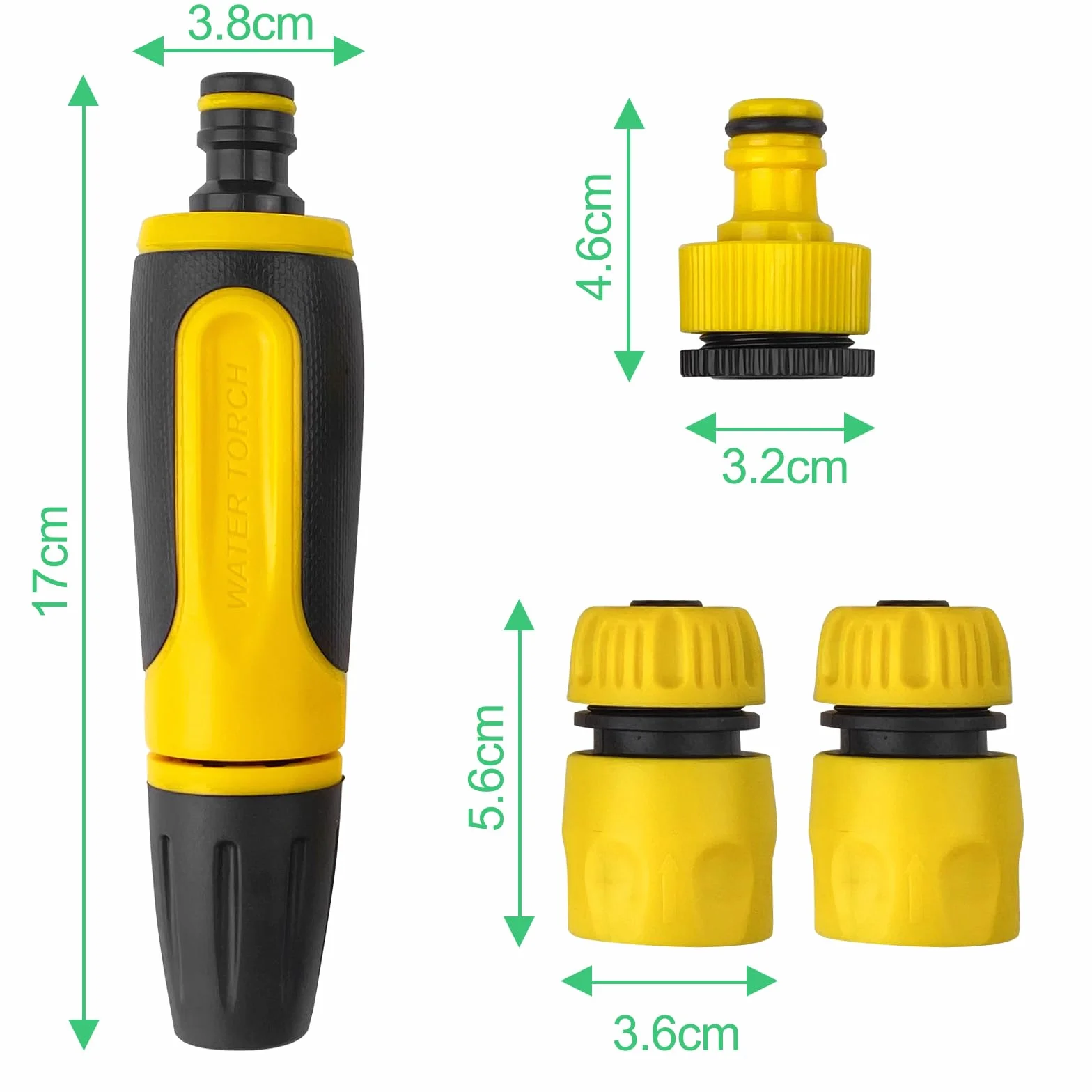 Pistolet d'arrosage haute pression réglable pistolet à eau avec raccords de tuyau adaptateur