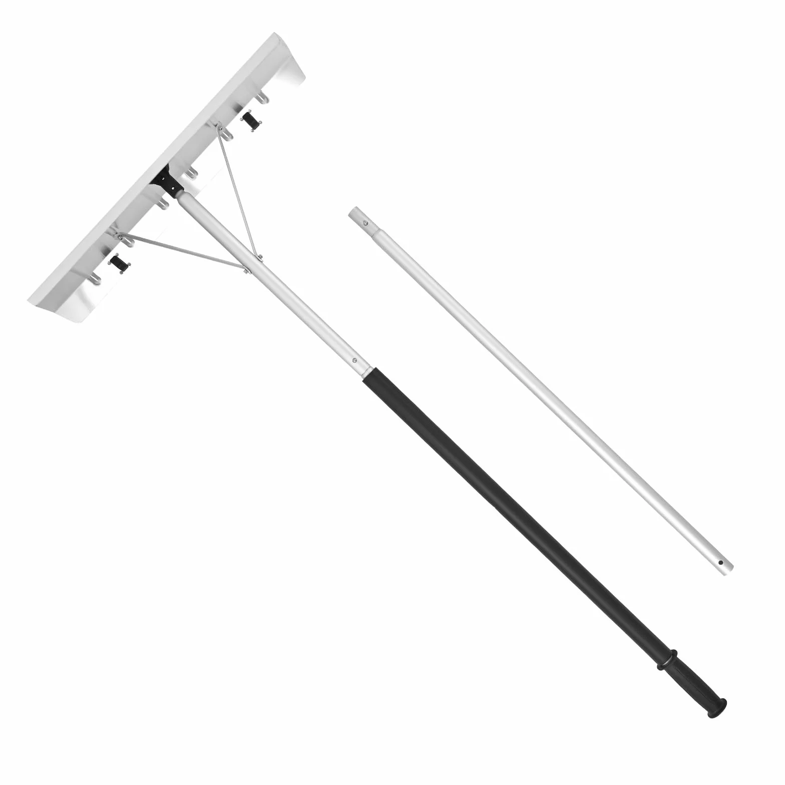 VEVOR Râteau à Neige de Toit 66 cm Réglable 1,42-6,06 m Grattoir Aluminium Roues Poignée Antidérapante