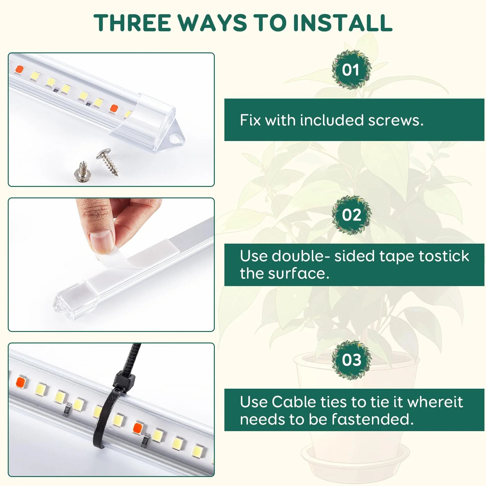 Lampe pour plantes LED COKOLILA 240 LED avec minuterie Auto ON/Off 6/12/18H, 3 modes d'éclairage, 5 luminosités