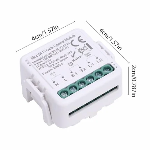 Garosa Ouvre-porte de Garage WiFi Intelligent QS-WIFI-S10-C03 Commande Vocale Fonction Planification Application Mobile Contrôle à Distance pour Maison Connectée