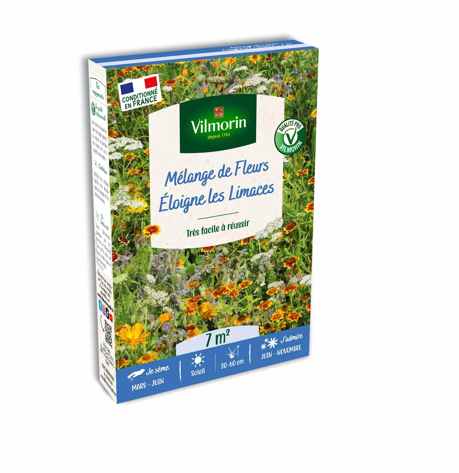 Mélange de fleurs Eloigne les Limaces 7 m²