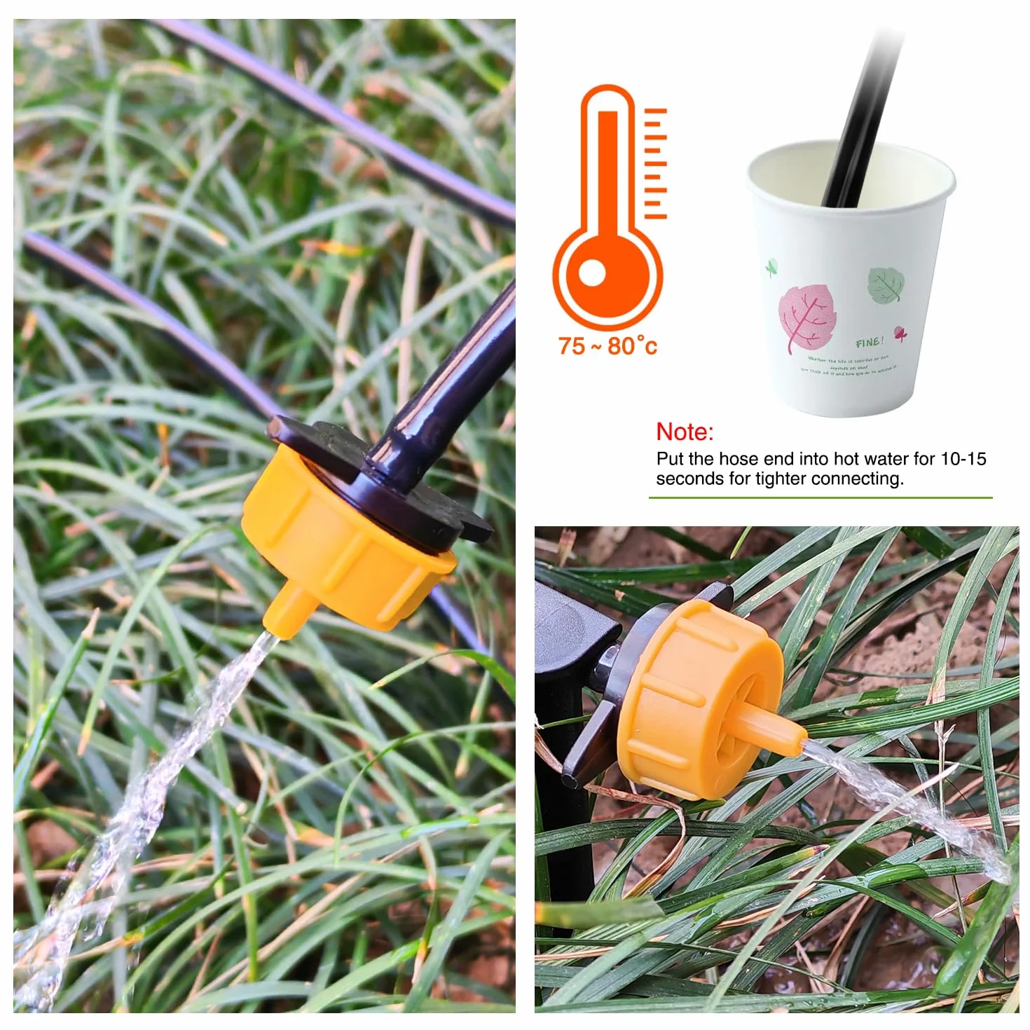 VooGenzek 50 Pièces Goutteurs Compensateurs de Pression 0.5/1/2 GPH 1/4 Pouce pour Arrosage Jardin