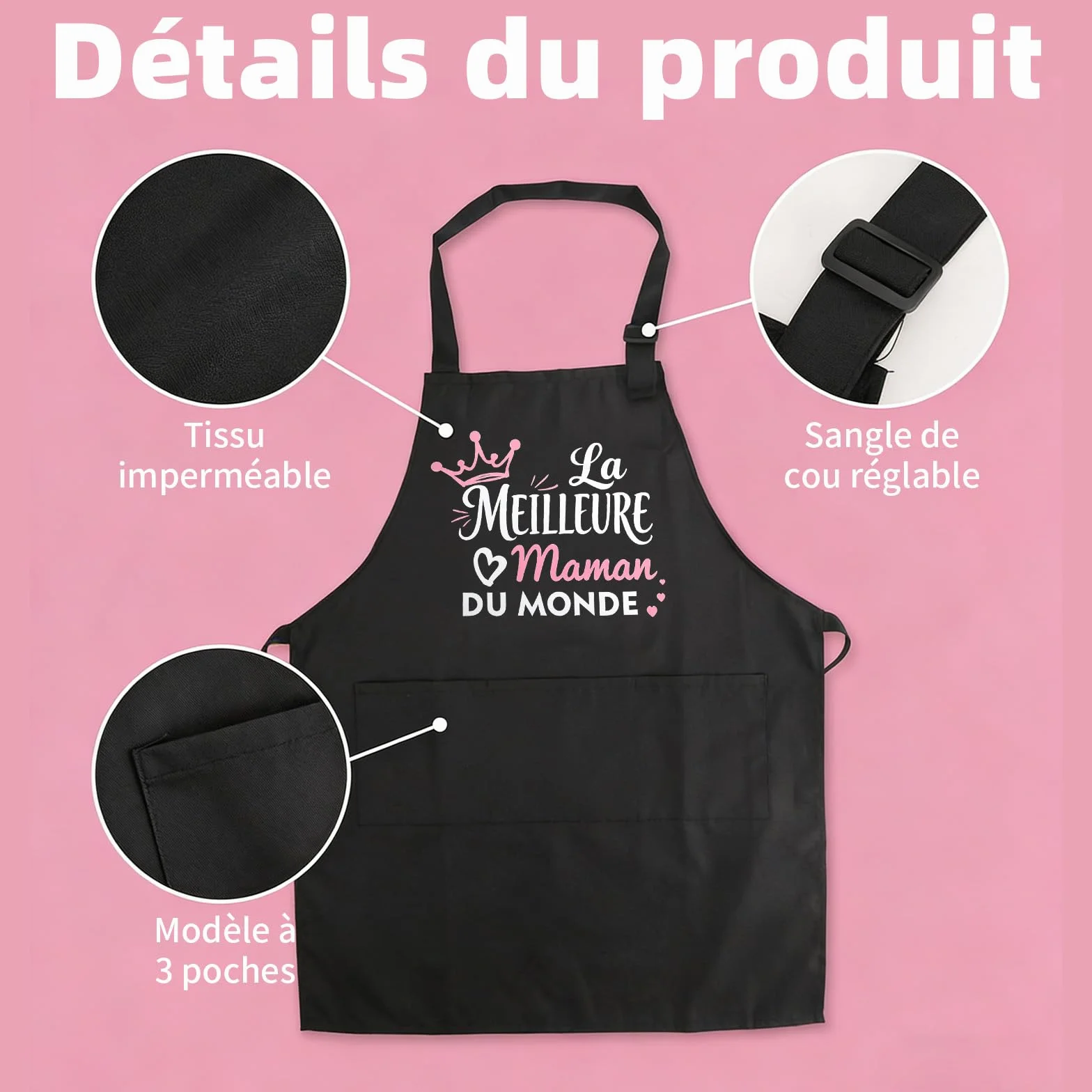 Personnalisé Tablier De Cuisine Femme Cadeau Anniversaire Maman Fete Des Meres Barbecue BBQ