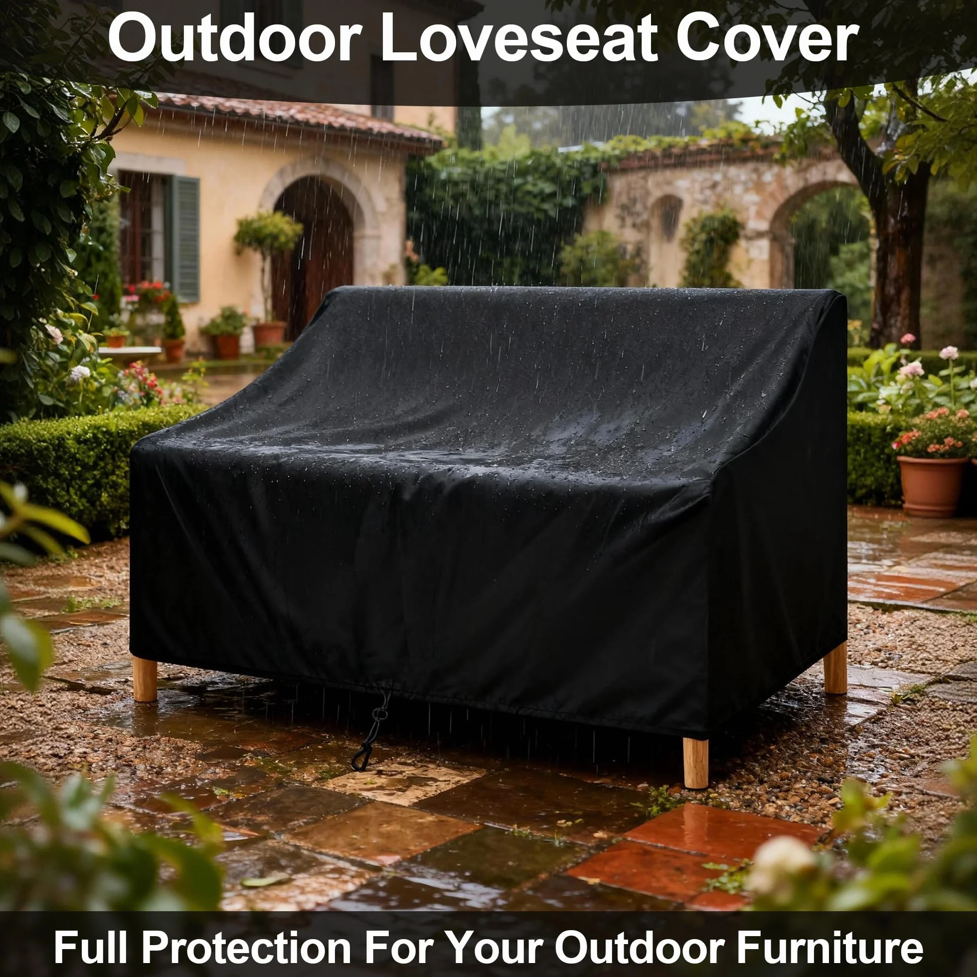 Housse de protection pour banc de jardin 2 places Oxford imperméable