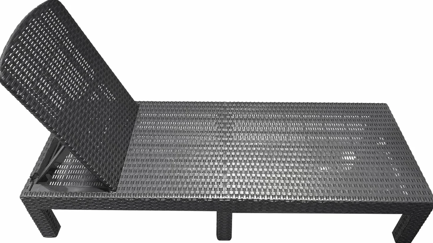 BOLLI Lot de 2 Chaise Longue Jardin Résine Imitation Rotin Tressé Coussin Confort Inclus Dossier Réglable Gris Sparkle
