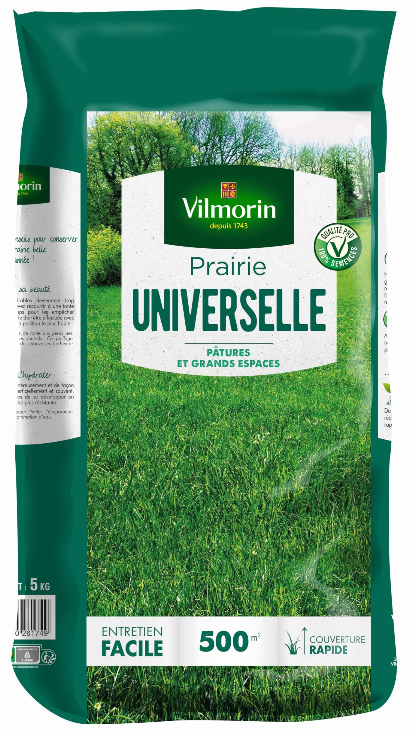 Prairie Universelle VILMORIN 5 kg 500 m² pour pâtures et grands espaces