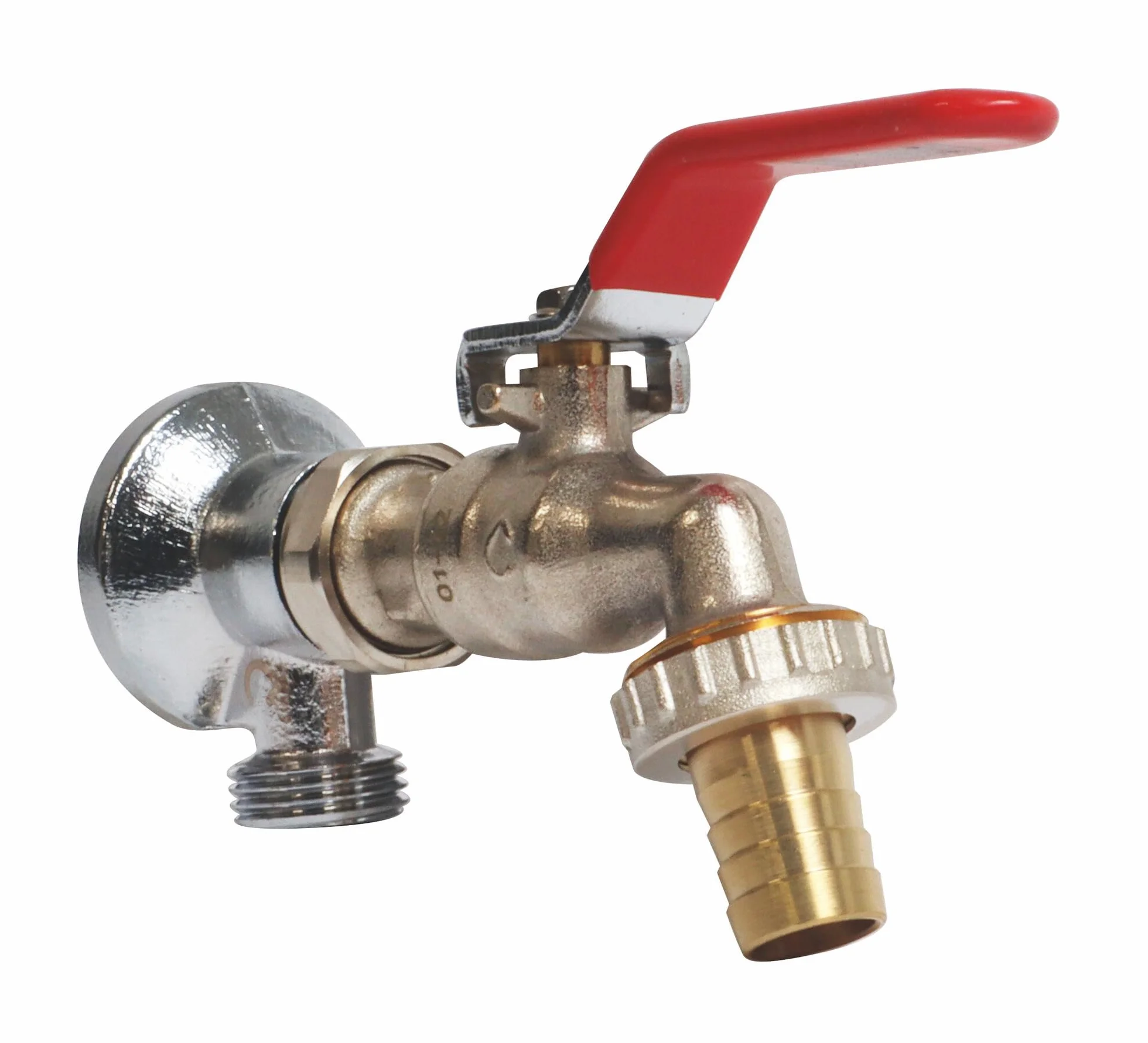 SOMATHERM Kit Robinet d'arrosage orientable Laiton chromé entrée mâle 15/21 sortie 20/27