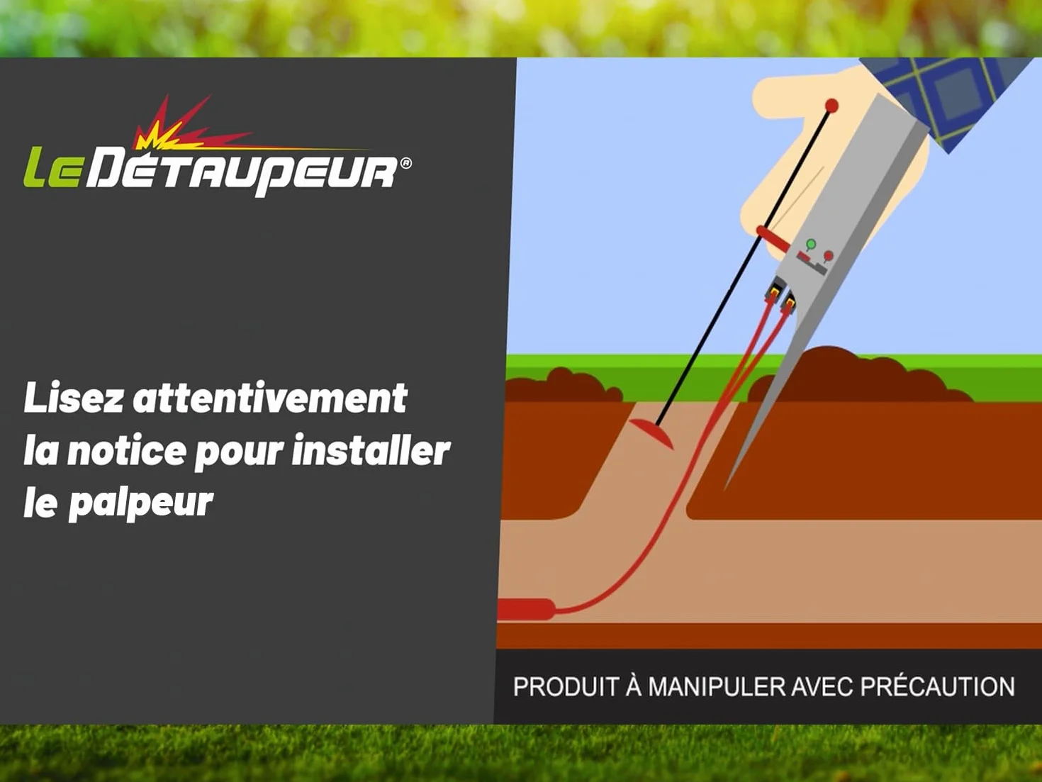 Kit DETAUPEUR 4 Tiges 2 Palpeurs Anti Taupes Campagnols