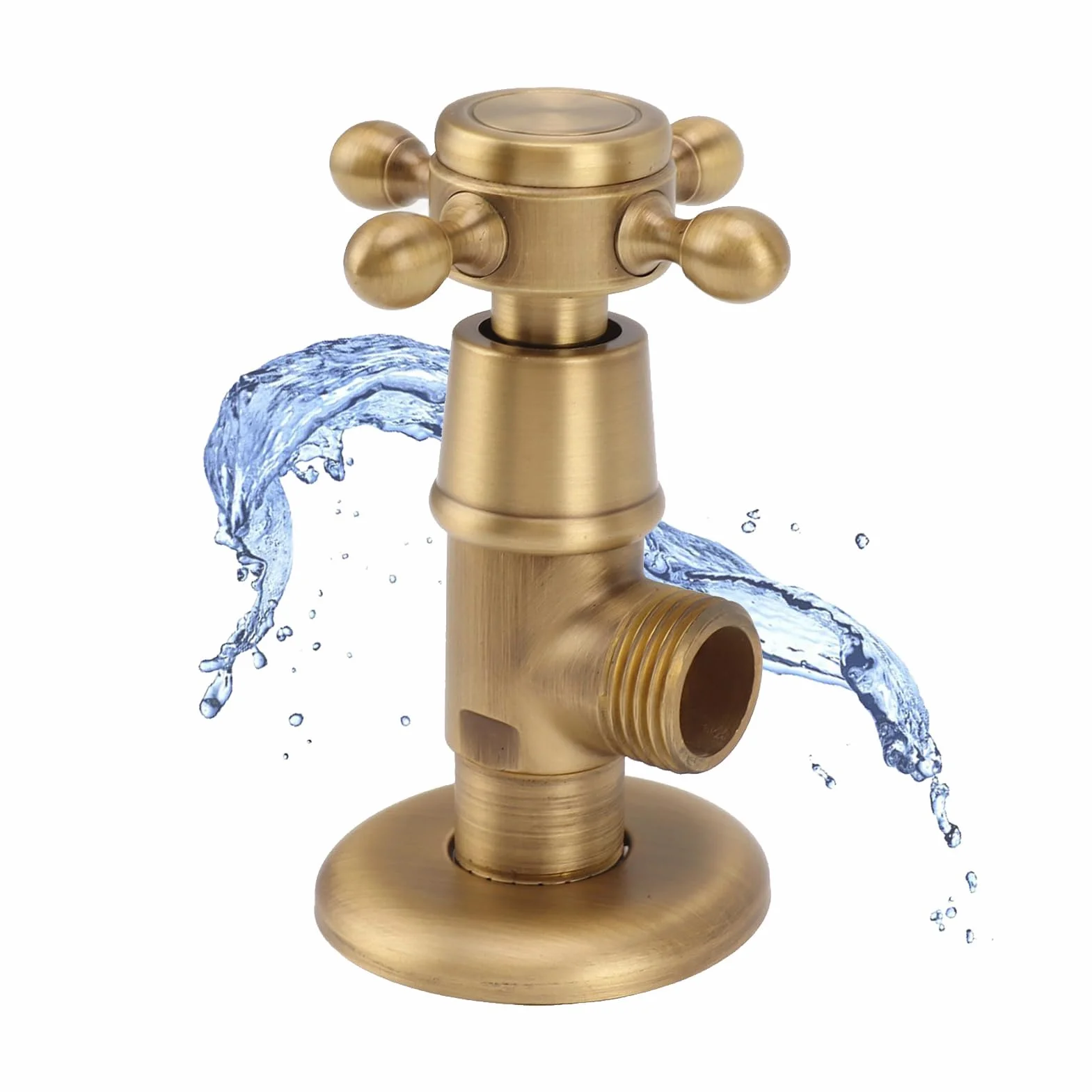 Vanne d'Arrêt d'Angle en Laiton Massif Robinet à Boisseau Sphérique pour Eau Froide Chaude Antidéflagrant