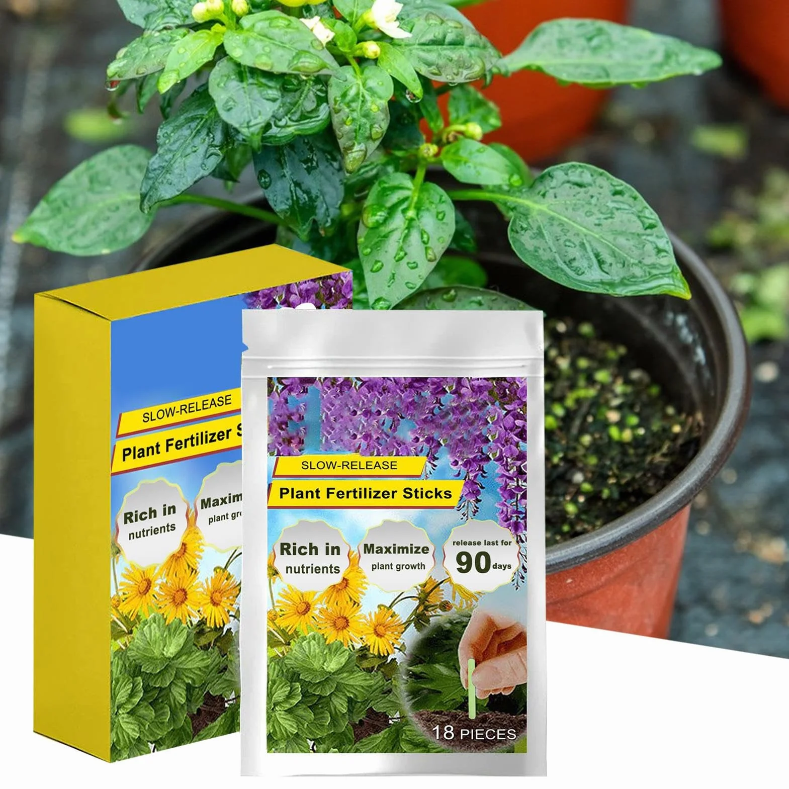 Pastilles nutritives pour plantes 18 unités nutriments naturels libération lente fleurs arbres vivaces légumes jardin