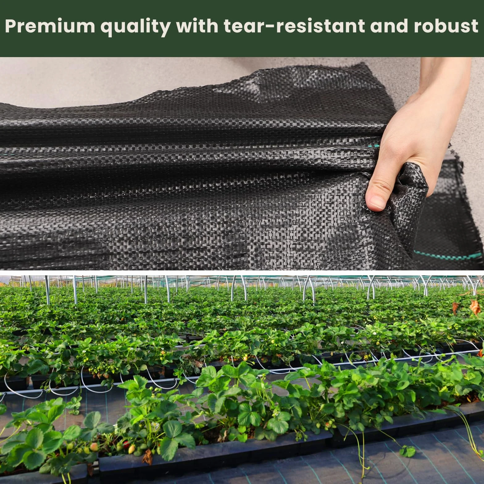 Toiles de Paillage 4m x 25m 90g/㎡, Geotextile Anti Mauvaises Herbes Jardin, Bache Noire Agricole
