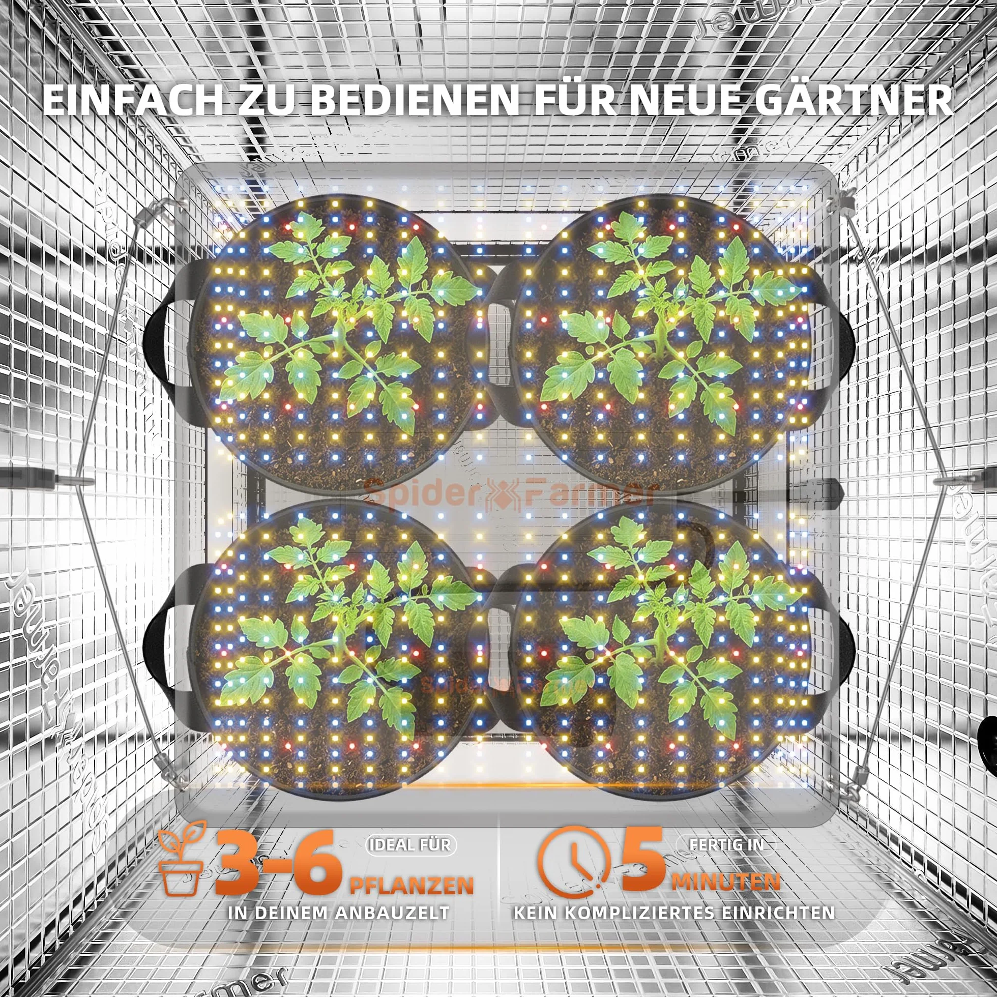 Spider Farmer SF2000Pro 200W LED Grow Light Samsung LM301H EVO Dimmbar Daisy Chain Full Spectrum Pflanzenlampe