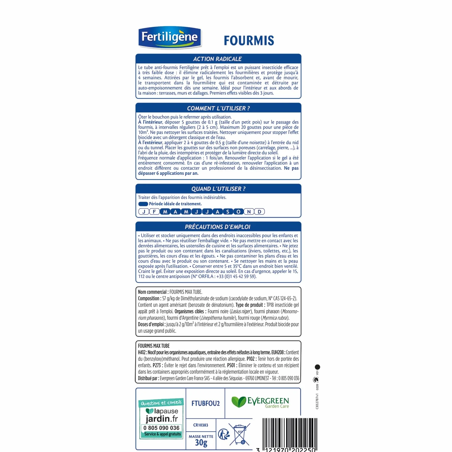 Fertiligène Fourmis Max Tube Gel Anti-Fourmis 30g