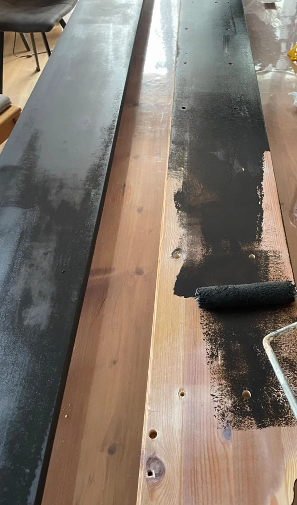 500ml - Peinture noire mate à base d'eau pour le bois et le métal - extérieur et intérieur - Séchage rapide 7 mètres carrés