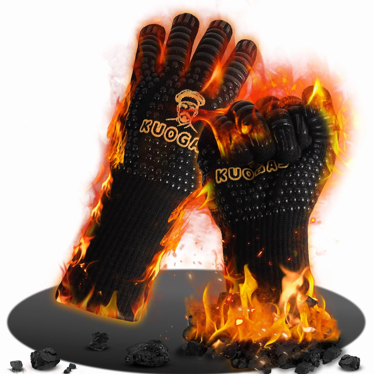 Gants Barbecue Anti-Chaleur 800°C Gant Cuisine Four BBQ Accessoire