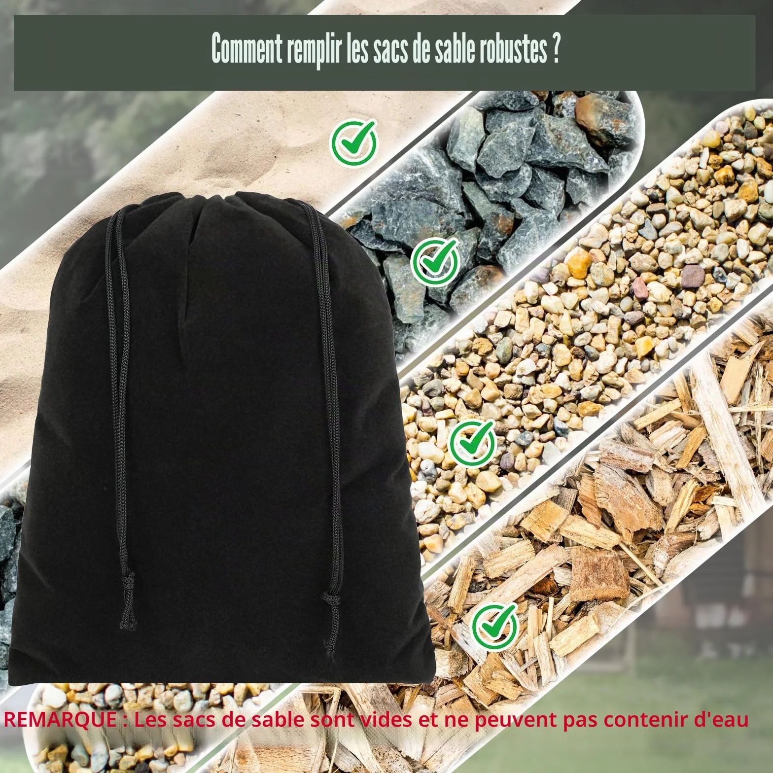 BATHRINS Lot de 8 Poches à Poids Portables pour Auvent Tente avec Mousquetons et Crochets