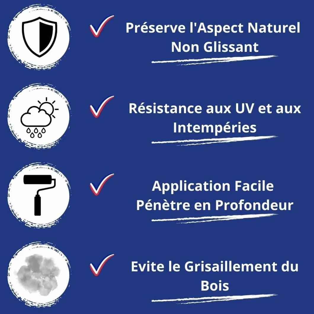 Codeve Bois Saturateur Terrasse Bois 5L Protection Intérieur Extérieur