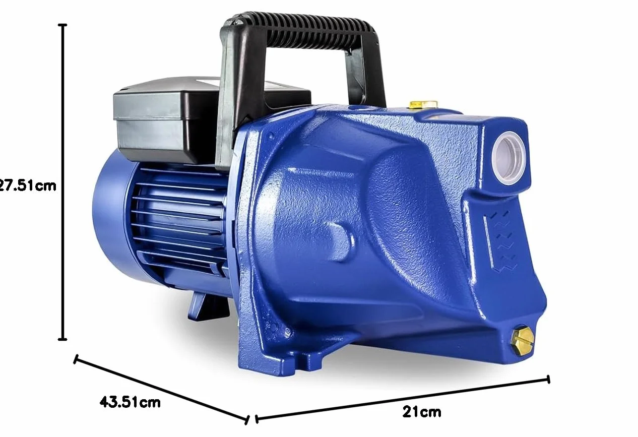 Tallas GARDEN 1500 B Pompe de jardin – 6 300 l/h – 1500 W – Hauteur de refoulement 48 m – Très robuste – Avec poignée et prise montée – Pompe d'arrosage