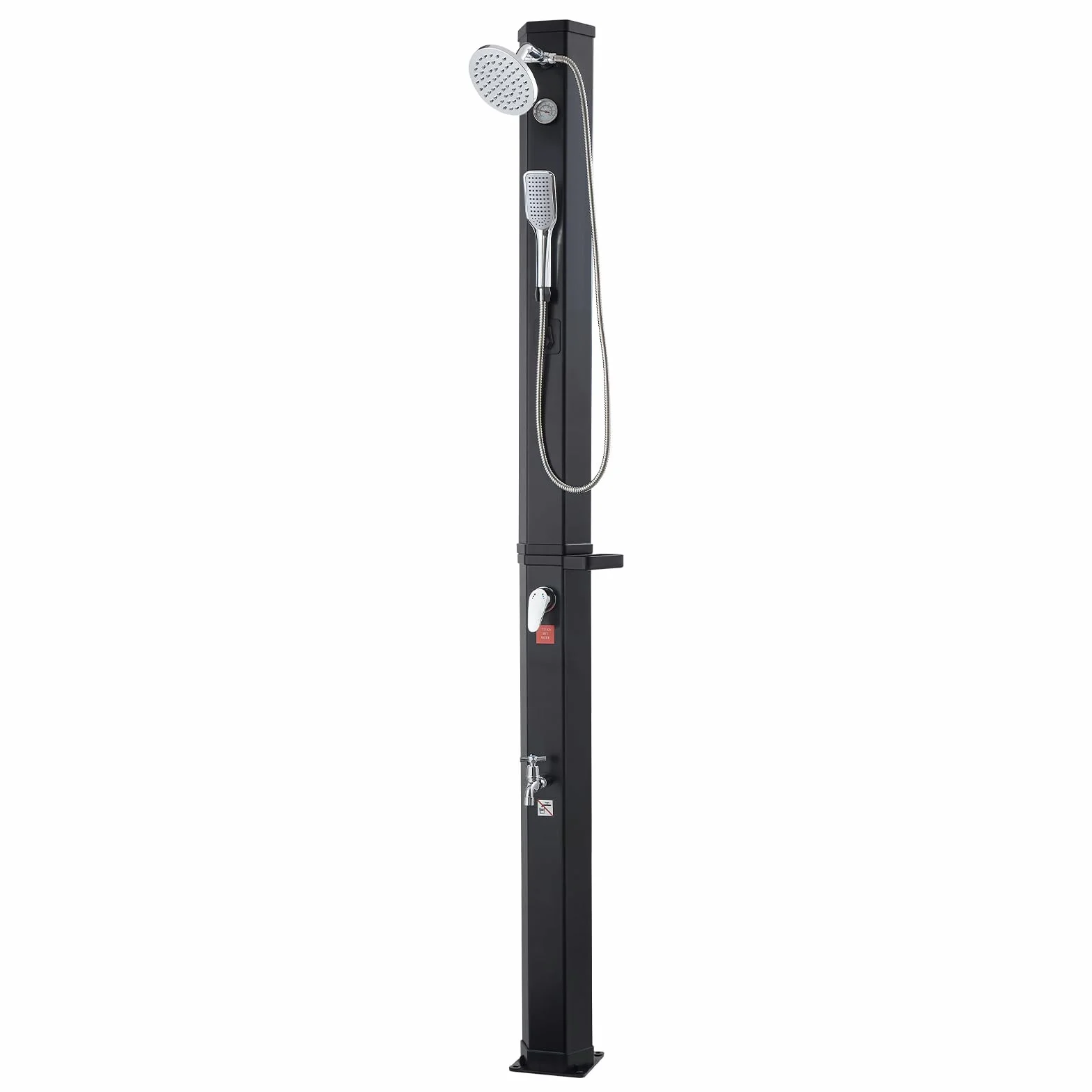 VEVOR Douche Solaire 40 L Extérieure Autoportante avec Robinet de Lavage des Pieds, Noir