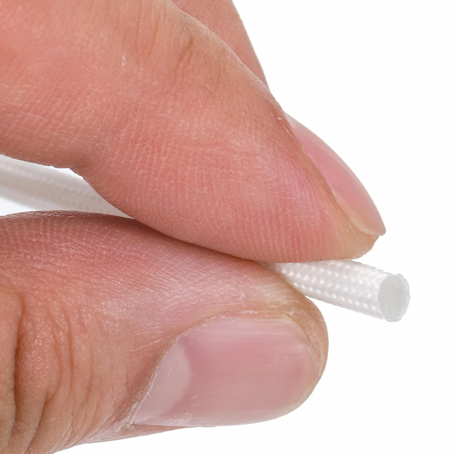 sourcing map Gaine Isolation Tresse 9.8Pied-4mm Haute Température Silicone Fibre Verre Manchon Blanc