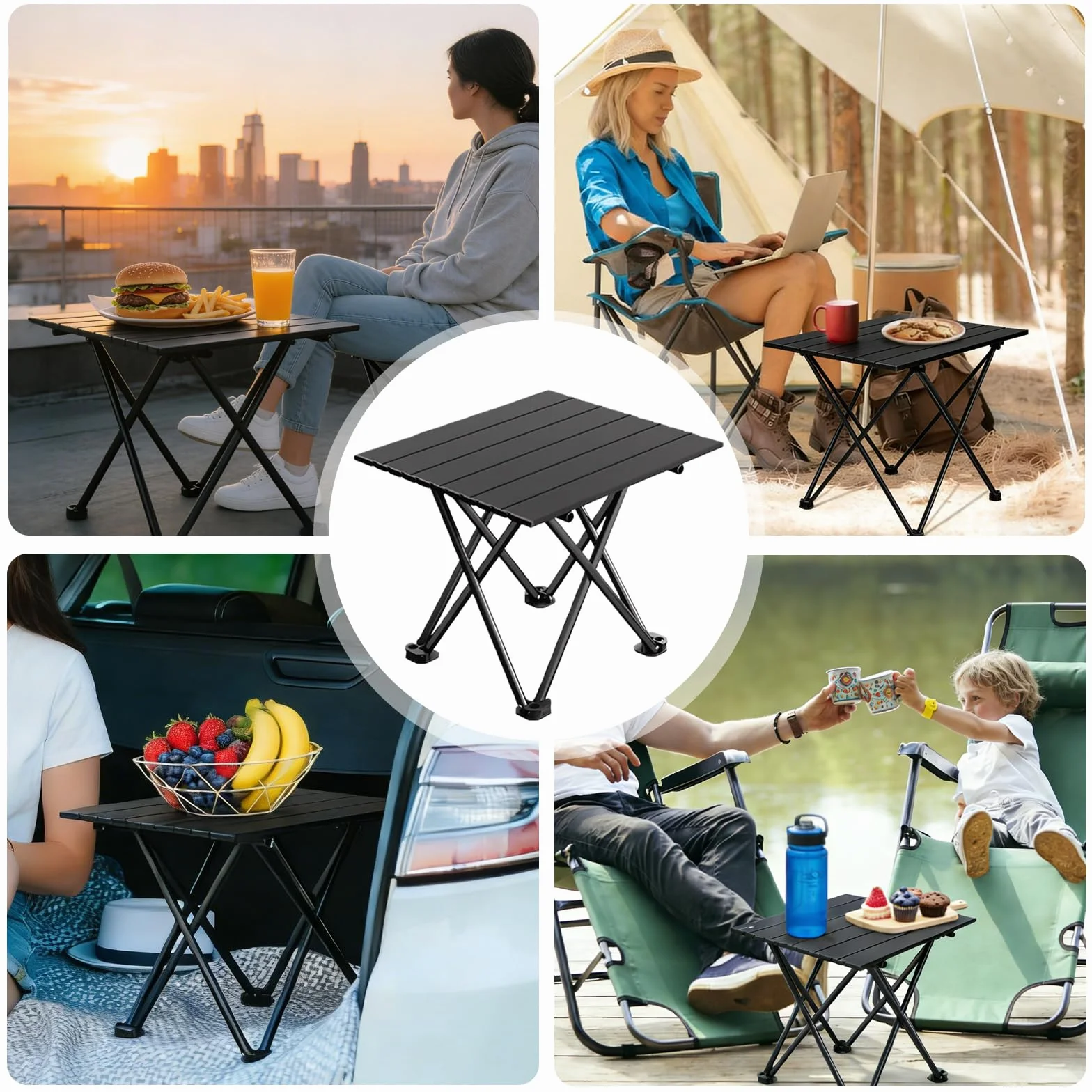 Table de camping pliable portable GOMETY en aluminium avec sac de transport