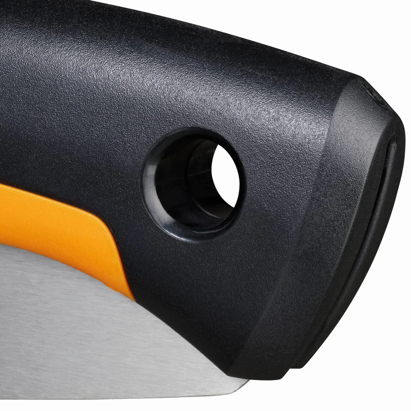 Fiskars Plus Scie Pliaple, pour Troncs et Branches épais, 3 positions de Coupe, Lame Power Tooth tranchante, Denture grossière, Longueur de la lame : 21 cm, Noir/Orange, SW69, 1067553