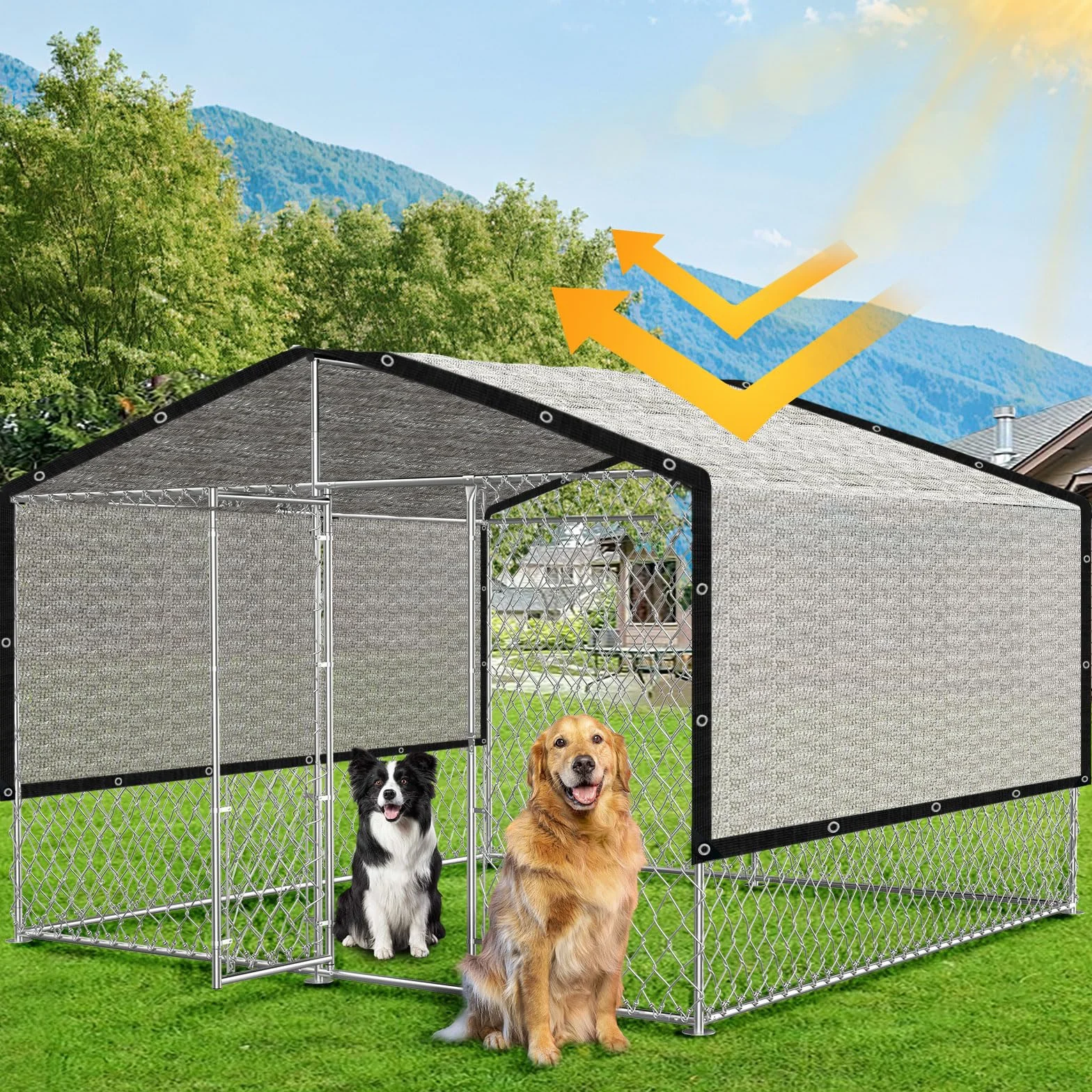Filet d'ombrage pour voiture 3x4 m 80% aluminium avec œillets respirant