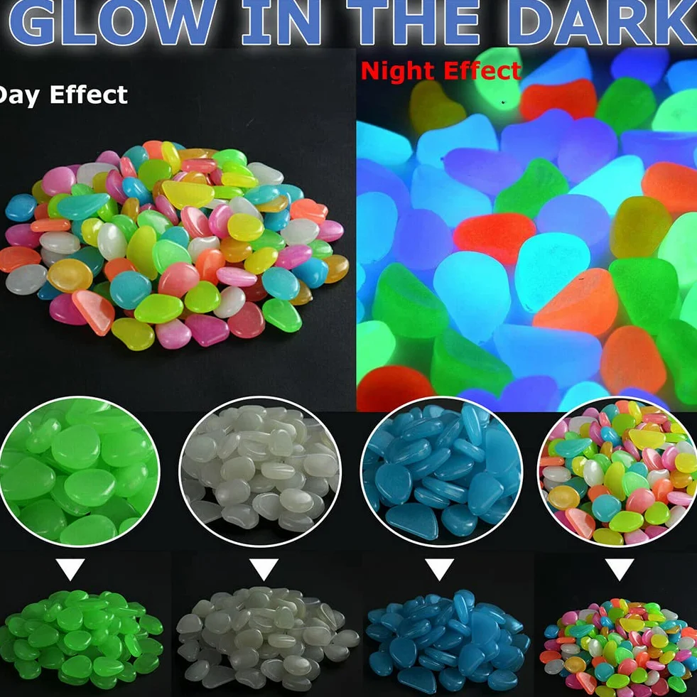 Lot de 50 galets phosphorescents jaunes pour jardin SPORTARC