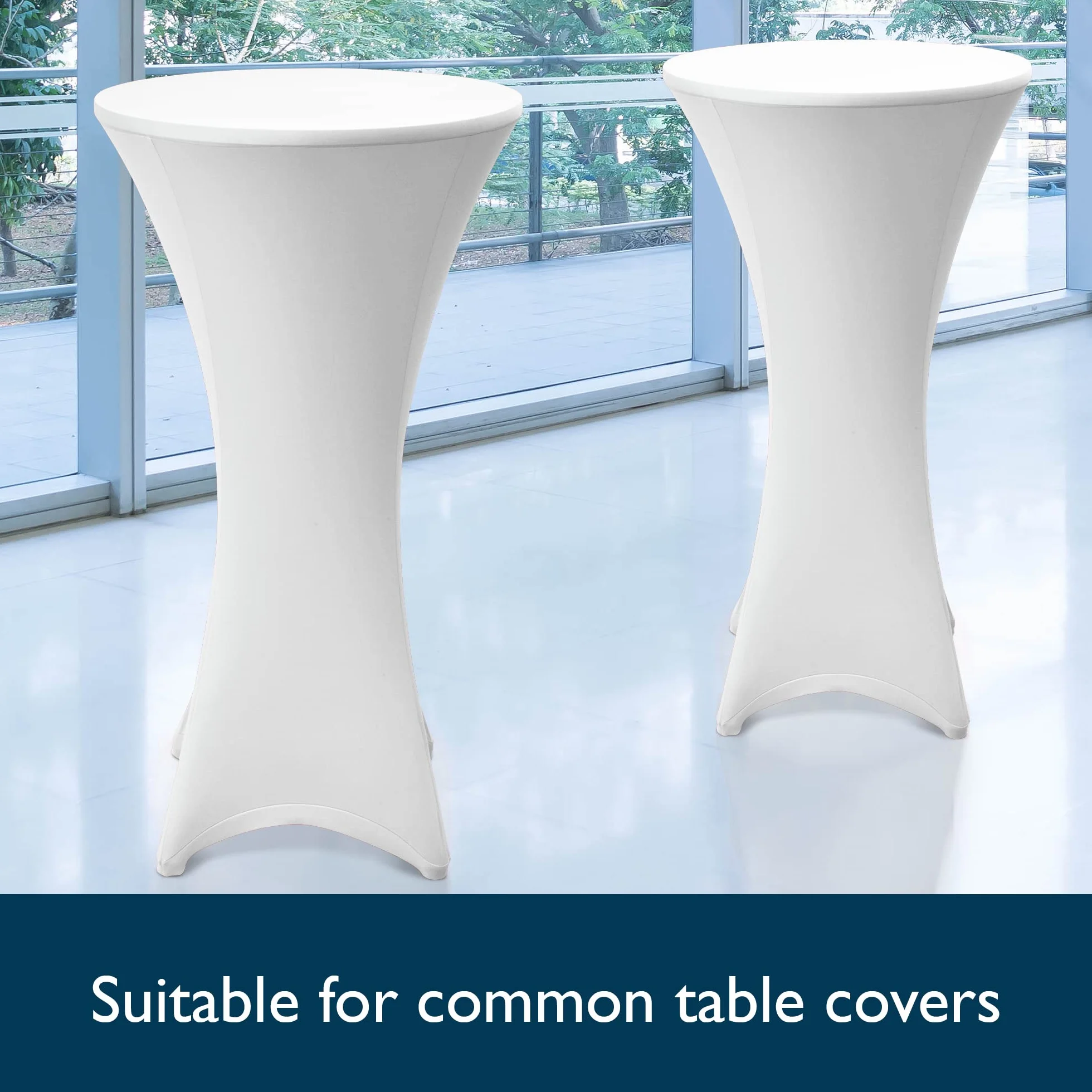 Beautissu Table Haute Pliante Outdoor Ø 70 cm Sylt Bistro Blanche Jardin