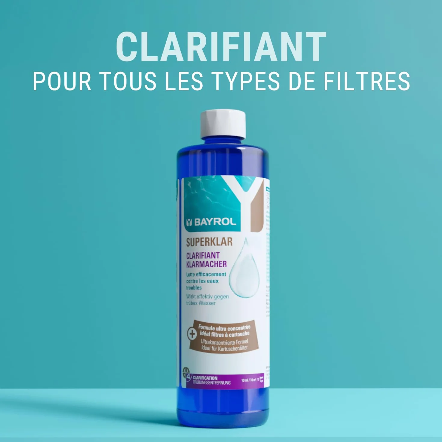 BAYROL Superklar Clarifiant Liquide Piscine et Spa 0,5 L