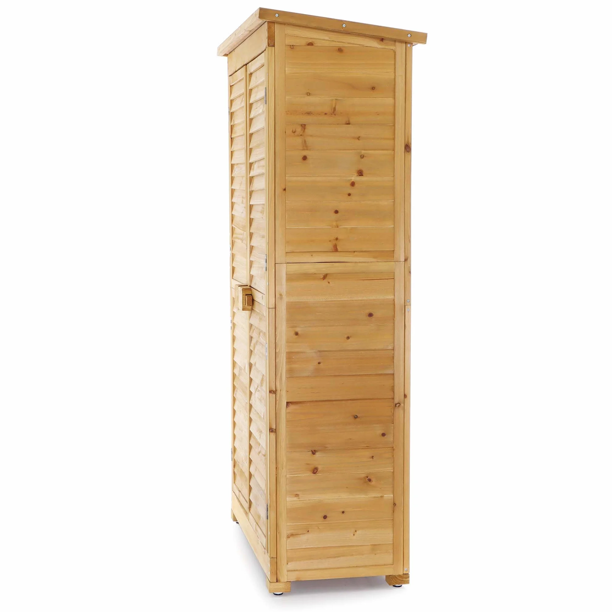 Armoire de Jardin 870x465x1600 mm Bois d'épicéa Toit bitumé Rangement Outils Wiltec