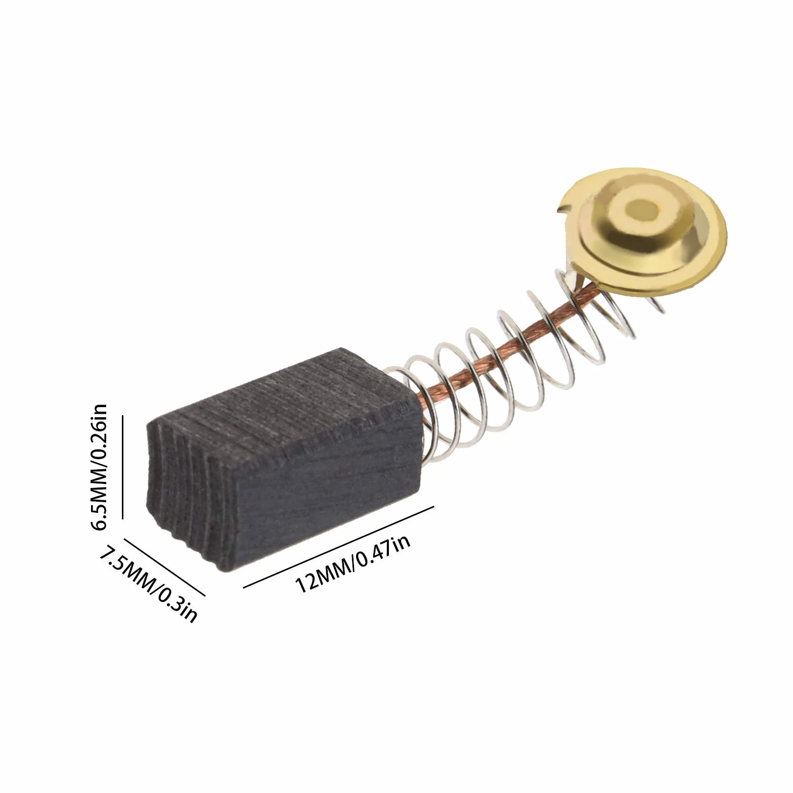 Lot de 2 paires de balais de charbon pour moteur 6,5 x 7,5 x 12 mm compatibles avec marteau perforateur rotatif Guild PDH26G 1000W Mannesmann 12590