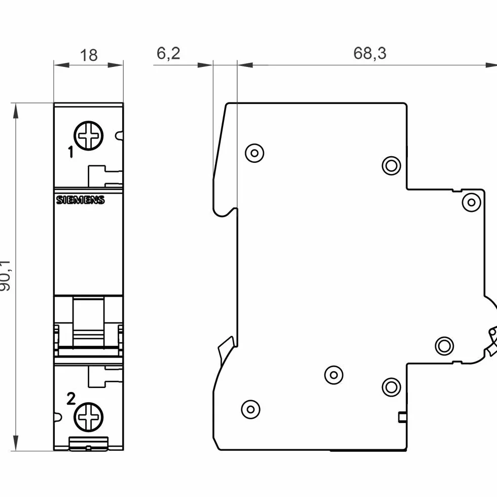 AUT.MAGNETOT.230/400V 6kA 1P C- 2A