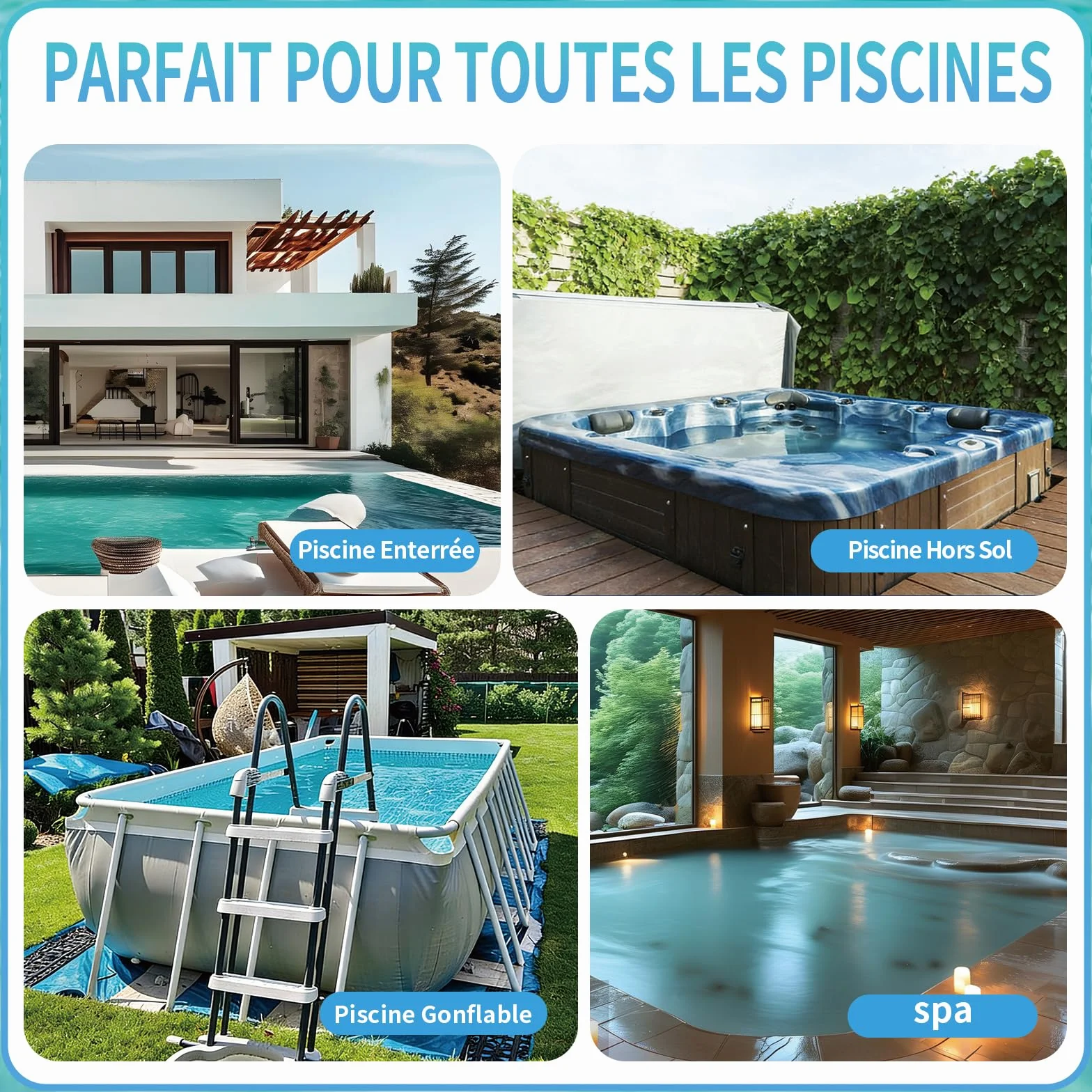 Tête d'Aspirateur Lestée pour Piscine, 45 cm, Balai Rotatif Flexible