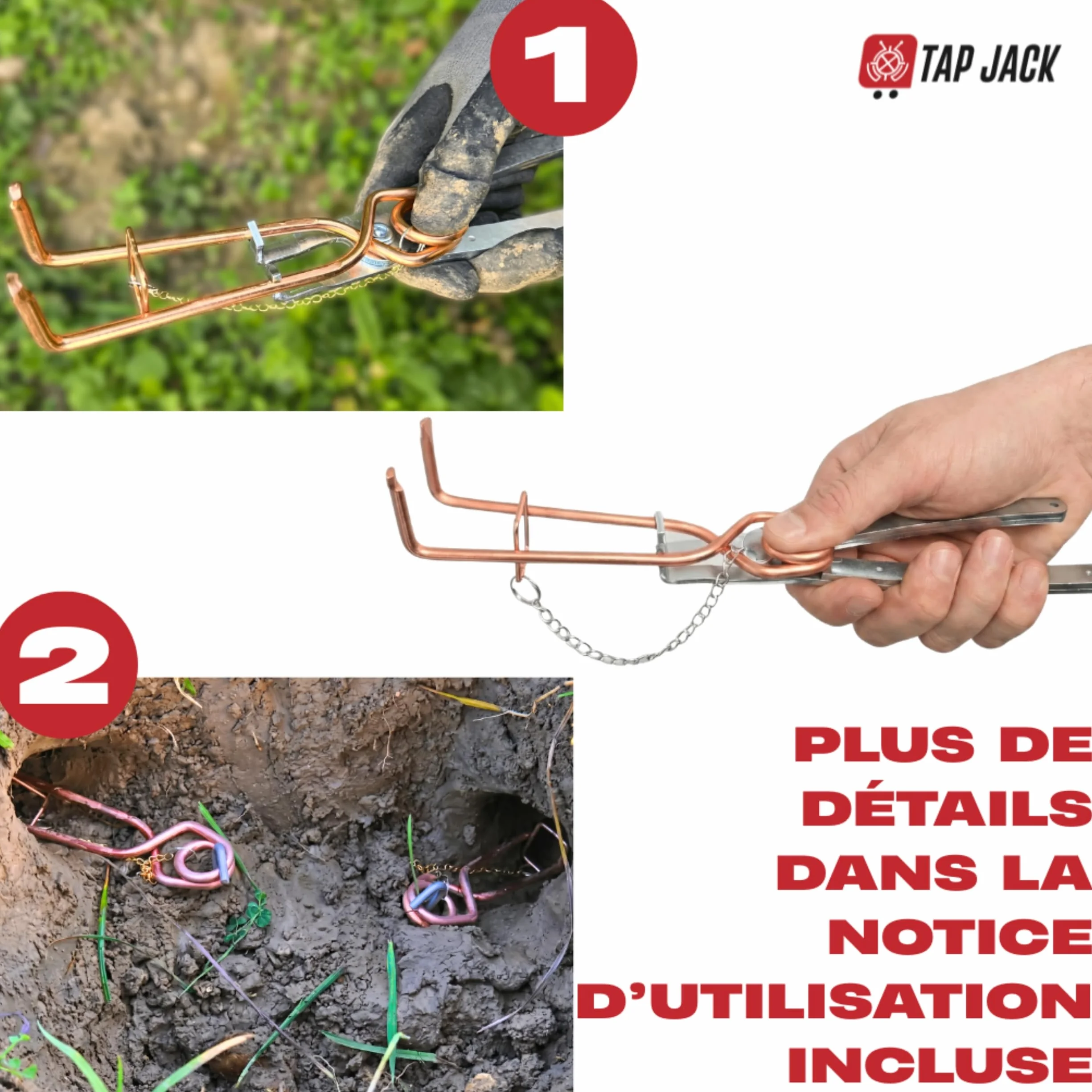 Pièges à Taupes Lot de 4 - Anti-Taupe Professionnel Efficace - Système Résistant - Contrôle Rapide et Naturel des Taupes