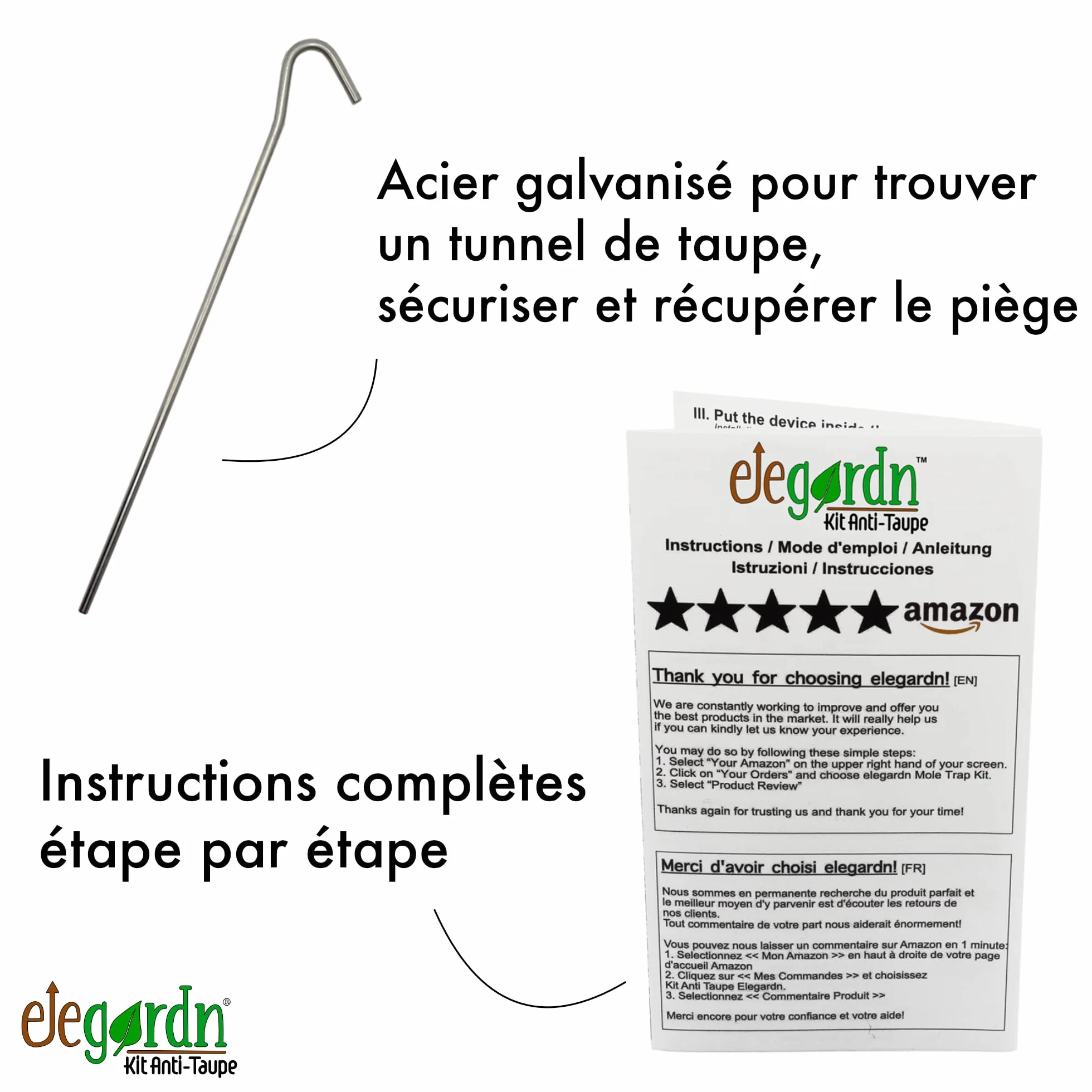 Kit Complet 10 Pièges à Taupe Rats Taupiers Campagnol Type Putange Rigide Fabriqué en France