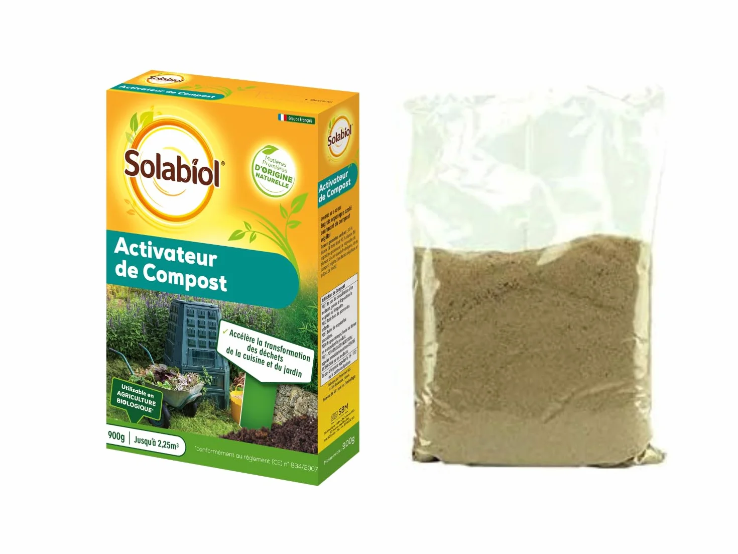 Solabiol Engrais Activateur De Compost 900g Prêt A l'emploi Accélère La Transormation des Déchêts Verts Agriculture Biologique