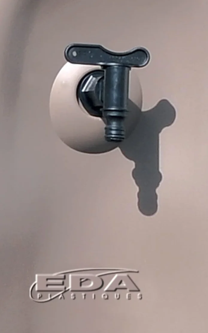 Robinet pour Récupérateur d'eau 3/4 gaz Noir 8 x 6,5 x 7,5 cm