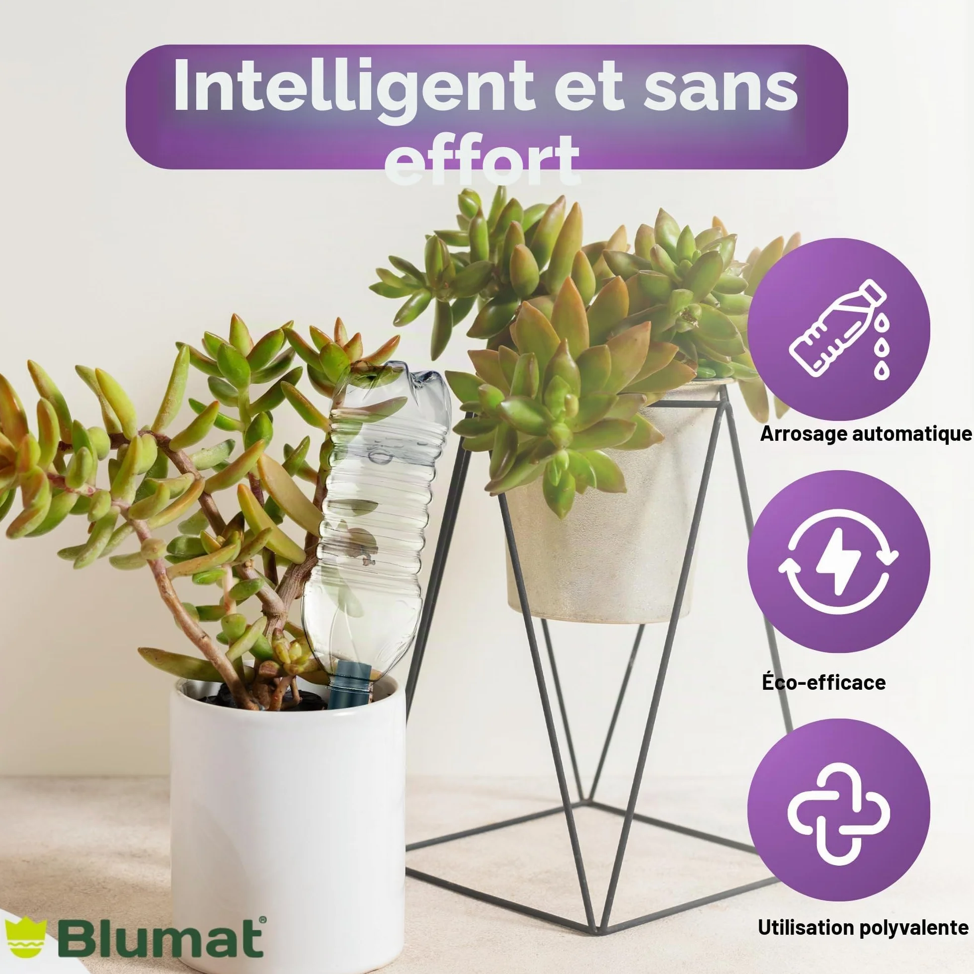 Blumat Lot de 3 Embouts adaptables aux Bouteilles pour arrosage