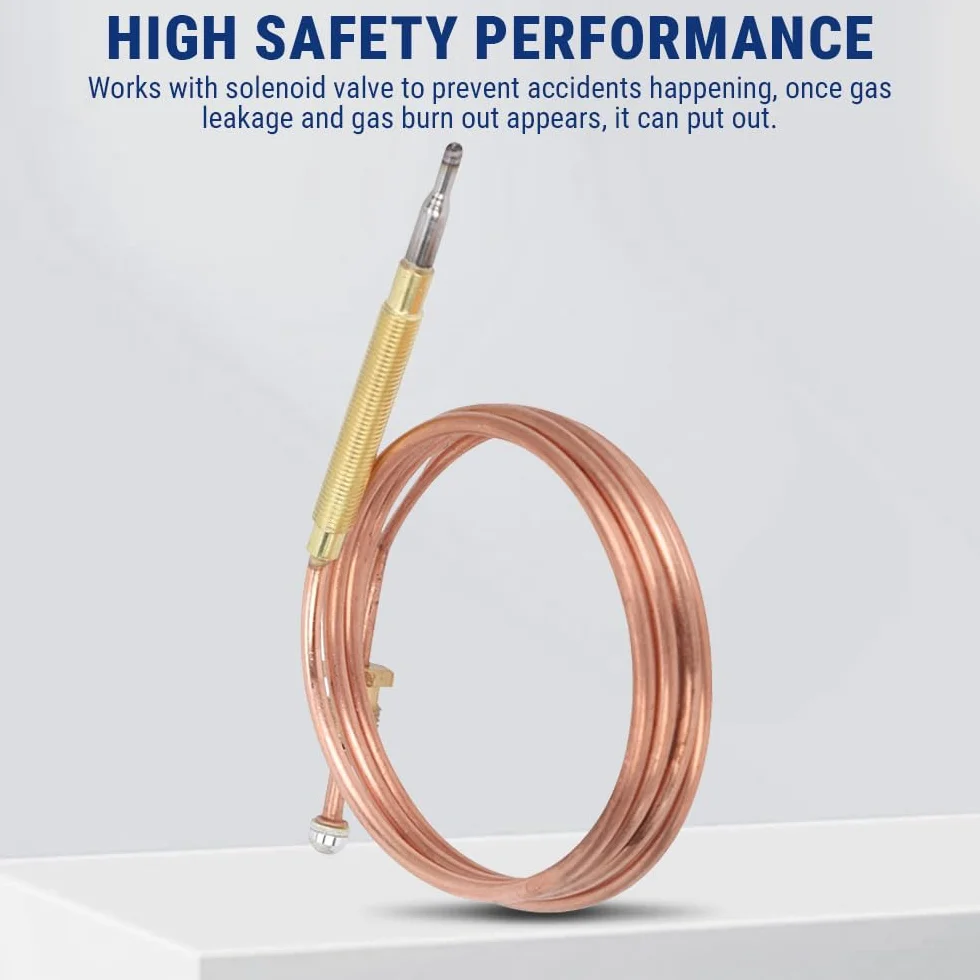 Kit Thermocouple à Gaz Universel 90cm M6x0.75 Métal Filetage pour Chauffage