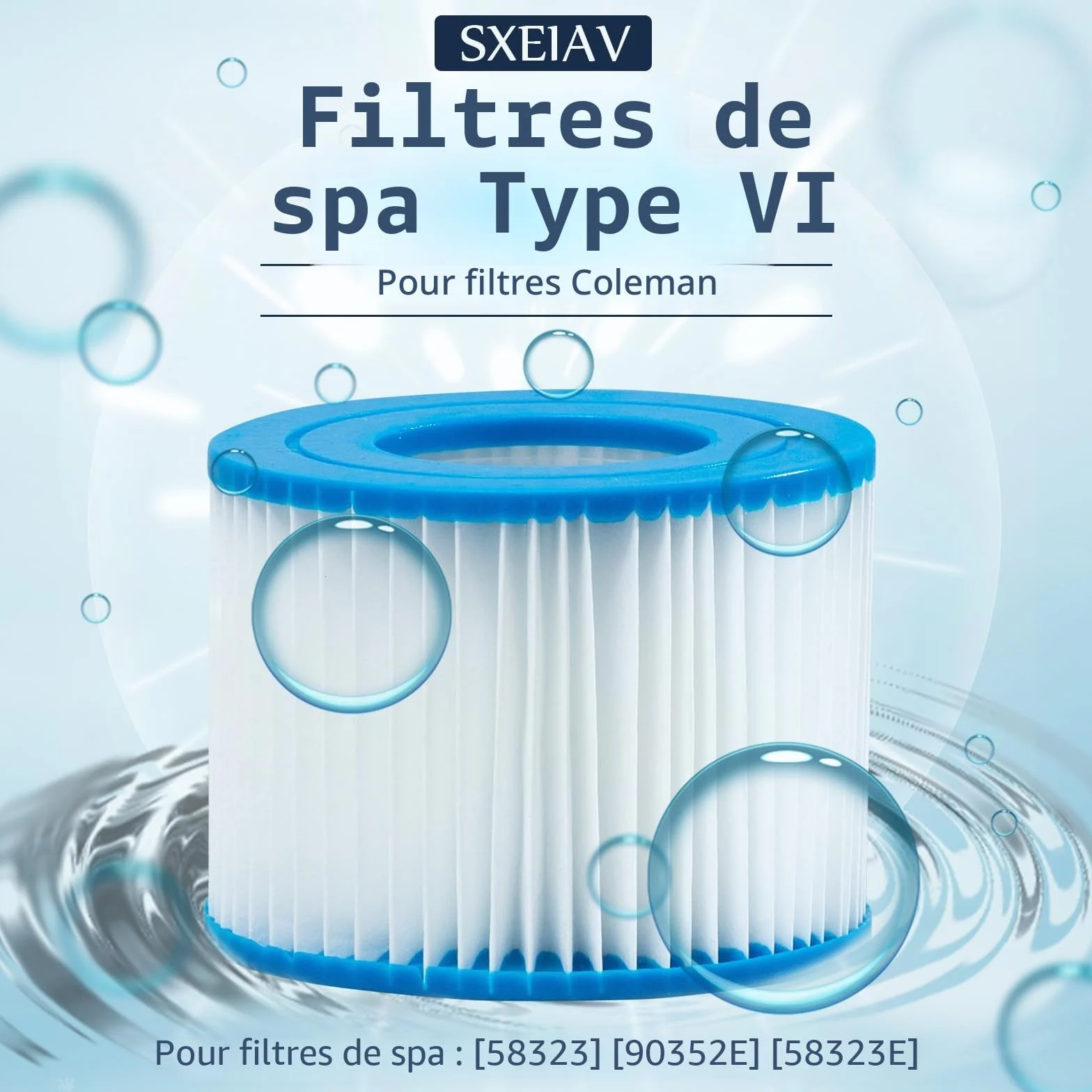 Lot de 8 Filtre VI Cartouche pour Bestway Lay-Z-Spa, Filtre de Spa Type VI
