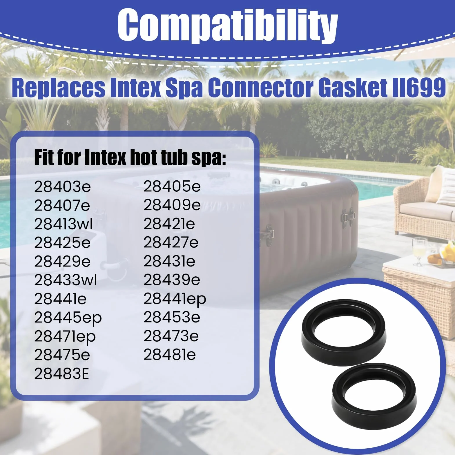 Joints Étanches pour Intex Pure Spa Simple Spa 11699, Connecteur de Tube Anti-Fuites Eau et Air pour Piscine Gonflable