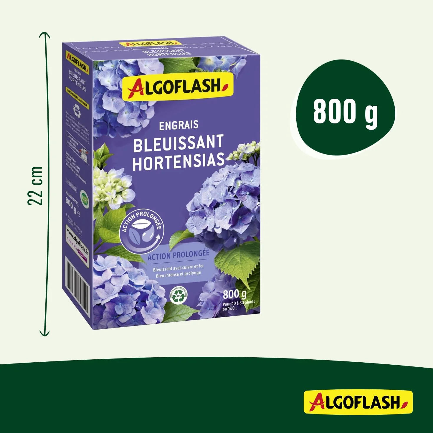 ALGOFLASH Engrais Bleuissant Hortensias Action prolongée 800 g