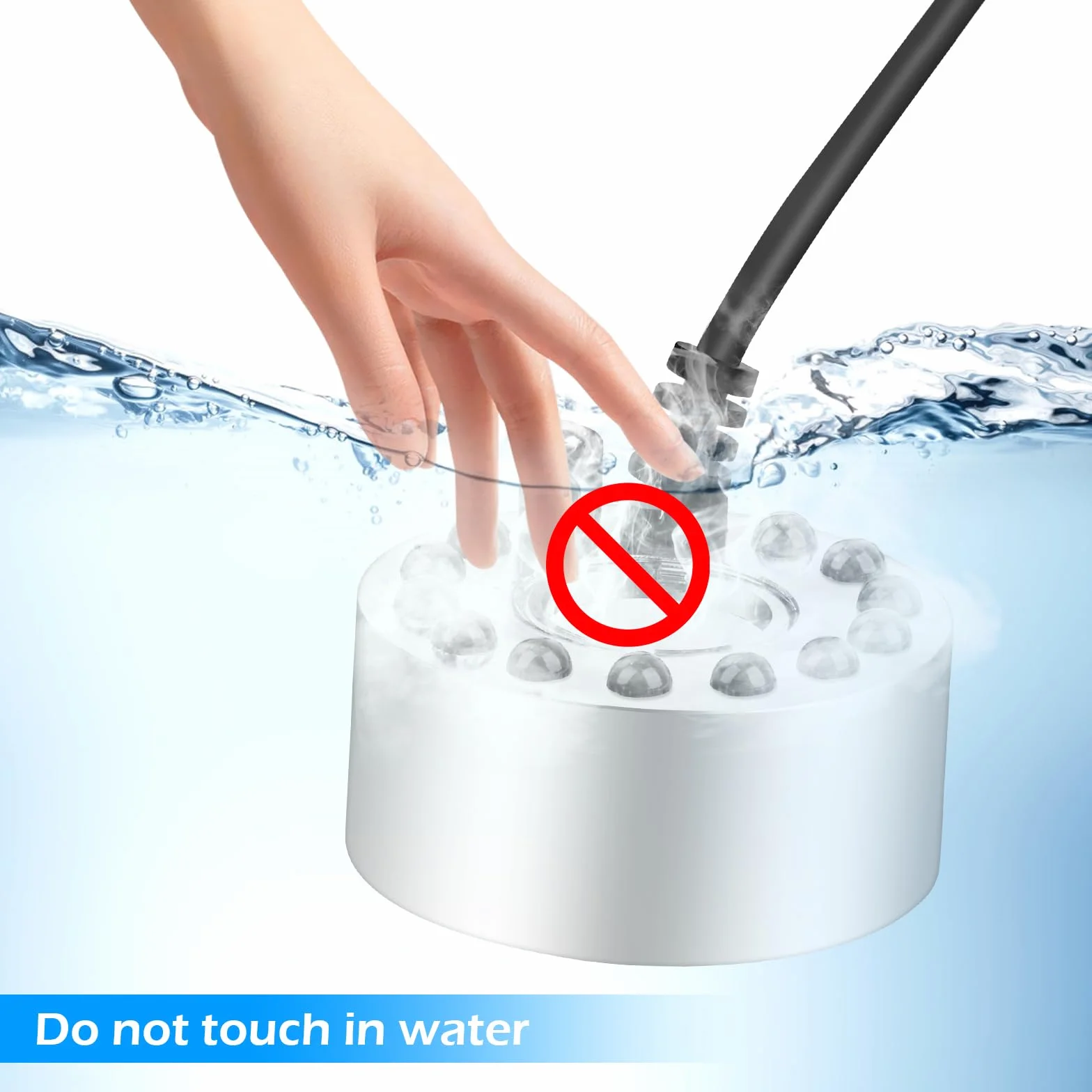 Brumisateur à Ultrasons 12 LED Colorées Mini Machine à Brouillard Métal Humidificateur d'air pour Fontaine Étang