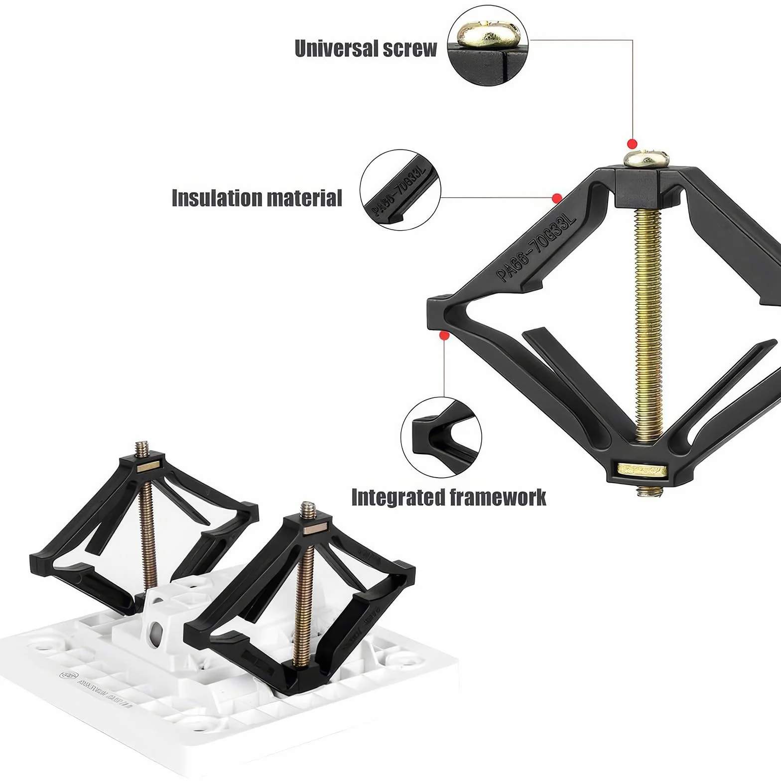 Lot de 10 tiges de Support de Cassette de Type 86 Accessoires d'électricien Support de boîte de Prise Murale Outil de réparation
